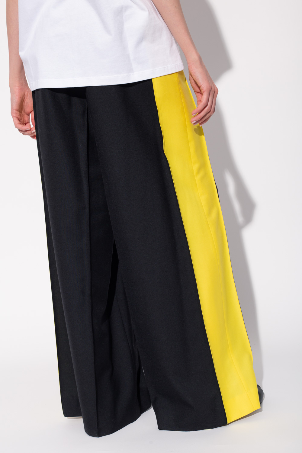 Black trousers shop yellow stripe